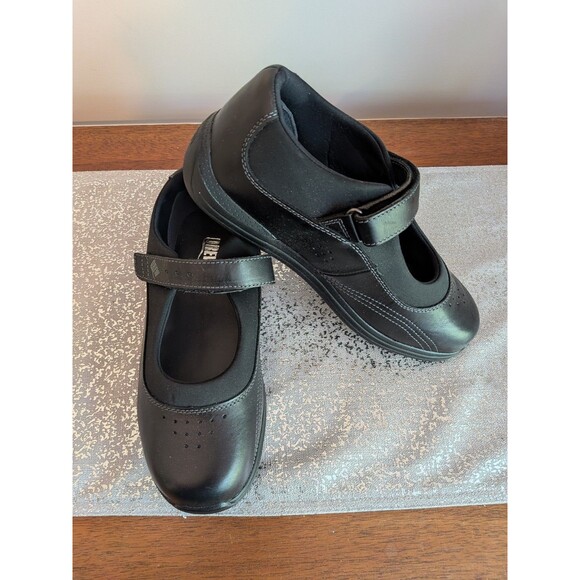 Drew Rose Orthopedic Shoes Womens 8 WW Black Leather Mary Jane Comfort Hook Loop - Picture 1 of 9